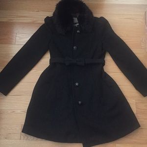 XS petite Banana republic black wool coat
